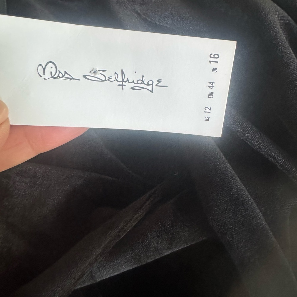 Miss‎ Selfridge Black Velvet Blazer 12 - Picture 10 of 12
